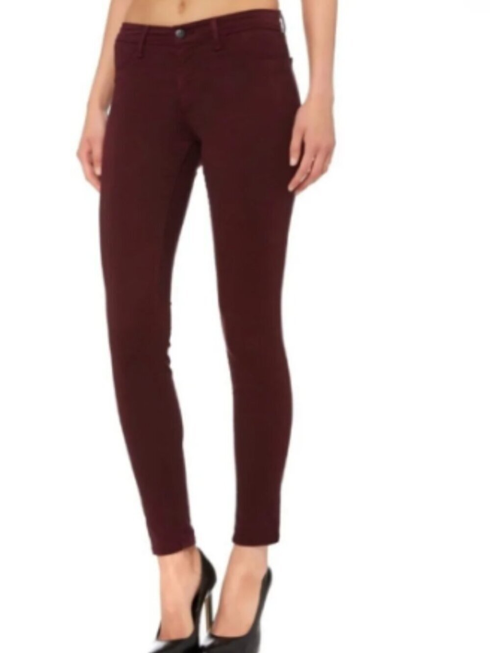 J Brand Women's Size 28 Super Skinny Jean Deep Mulberry Burgundy Velvet Velour